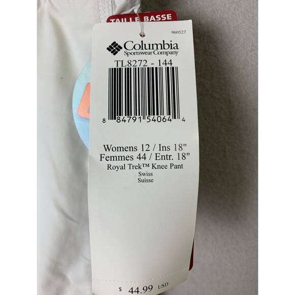 Columbia Royal Trek Knee Pant Women Sz 12 Beige Titanium UPF 50 Low Rise Active - Picture 3 of 12